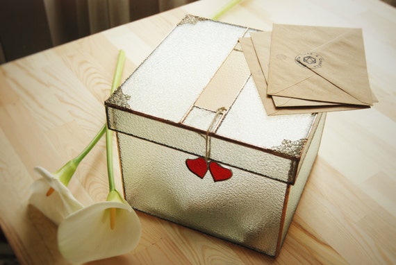 Large Glass Box Wedding Card Box Envelope Holder Treasure