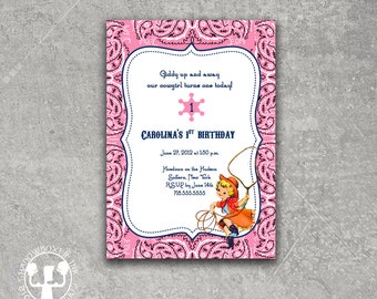 Cow Girl Birthday Invitation