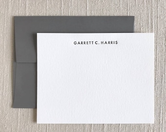 Sans-Serif Font - Personalized Letterpress Stationery, Custom Letterpress Stationery, Letterpress Note Cards, Simple Personalized Stationery