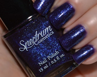 NIGHTMARE Halloween Nail Polish Purple with Blue glitter