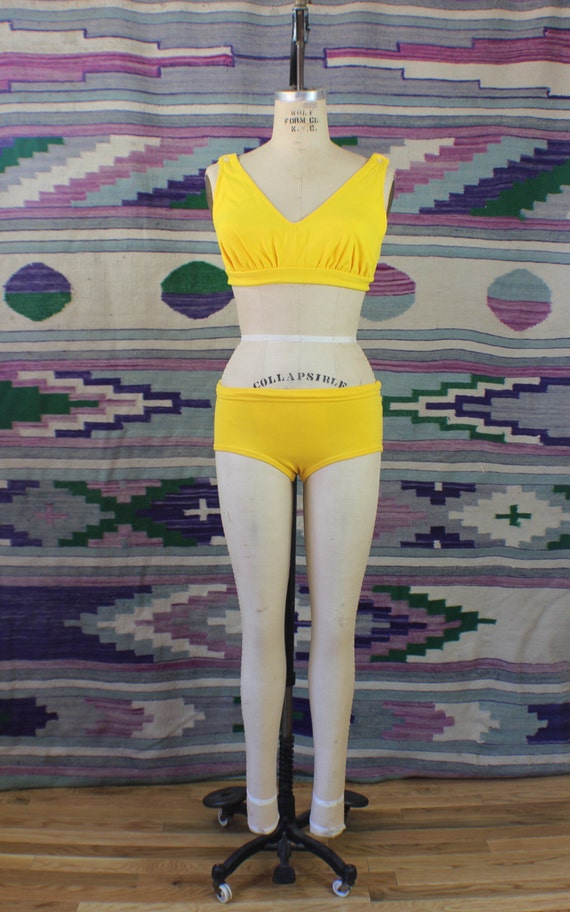 1970's Dead Stock Bikini / Yellow Vintage TwoPiece