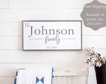 Family Name Sign Wood | Anniversary Gift | Wedding Gift | Family Established Sign | Personalized Family Sign | Last Name Sign