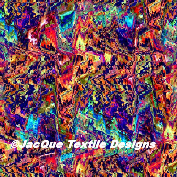 Artisan Hand Created Jersey Lycra Spandex Knit Bold Brillant Fashion Trendy Fabric