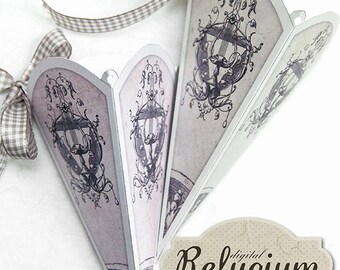 printable Cones ornamental / INSTANT DOWNLOAD digital collage sheet