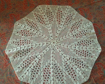 Large white crochet cotton doily