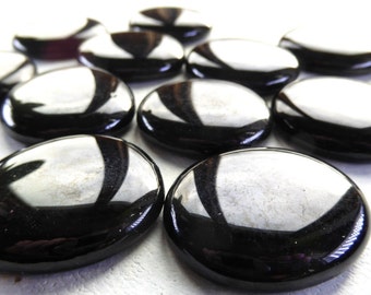 Glass Gems Black - 10 Mosaic Tiles Extra Large - Shiny Black Vase Fillers - Use for Wedding Decor