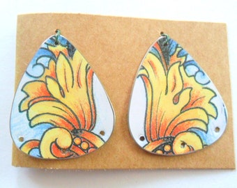 Upcycled Decorative Jewelry Tin Earring Findings Pair