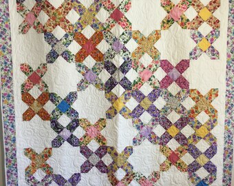 X and O floral quilt