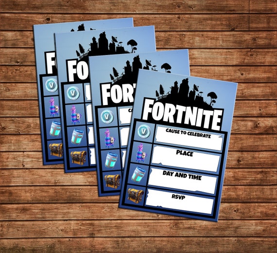 fortnite birthday party invitations print and complete at home - fortnite llama birthday invitations