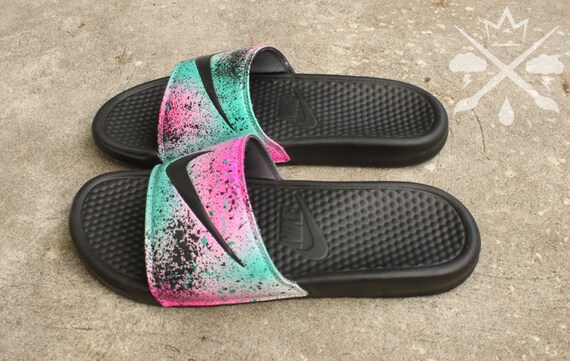 Nike Custom LeBron 8 Miami Nights Benassi Swoosh Slide Sandals
