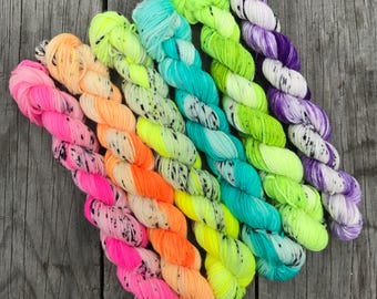 Mini Set- More Than Monochrome Brights- Superwash Merino and Nylon Nomad sock yarn