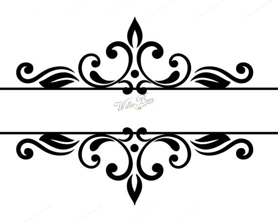 Download Split Monogram Frame Monogram Frame Svg Split Monogram