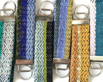 Budget Friendly Gifts for Women | Woven Icy Blue Key Chain | Bridesmaid Present | Modern Handwoven Key Fob | Modern Wristlet Strap for Keys