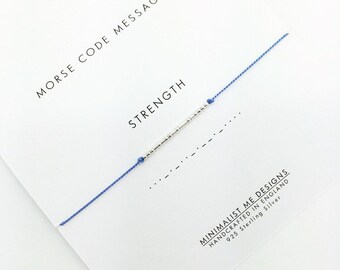 STRENGTH - Morse Code Bracelet
