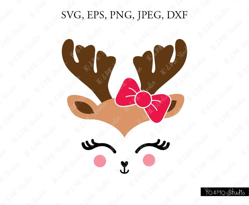 Download Reindeer SVG Christmas SVG Reindeer Head Svg Reindeer Clip