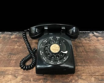 Black Rotary Phone, Western Electric 500, Bell System, Mid Century Decor, Mad Men Era, Retro Desk Phone
