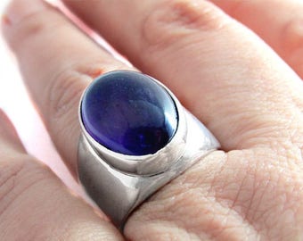 Amethyst ring, Sterling silver ring, Birthstone ring, Statement ring, Purple ring, Silver gemstone ring, Engagement ring, Bohemian ring