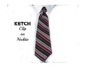 strip tie - Clip tie, clip on necktie, men's clip on tie, Men's tie, 70's tie # T 18