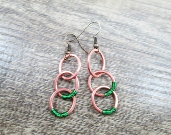 Upcycled Copper Wire Earrings