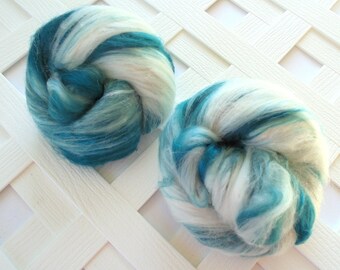 SPEARMINT, Art Batts, Batts to Spin, Luxury Art Batts, Merino Art Batt, Bamboo Batt, Wool Roving, soft art batt, Sparkly Art Batt, Spinning