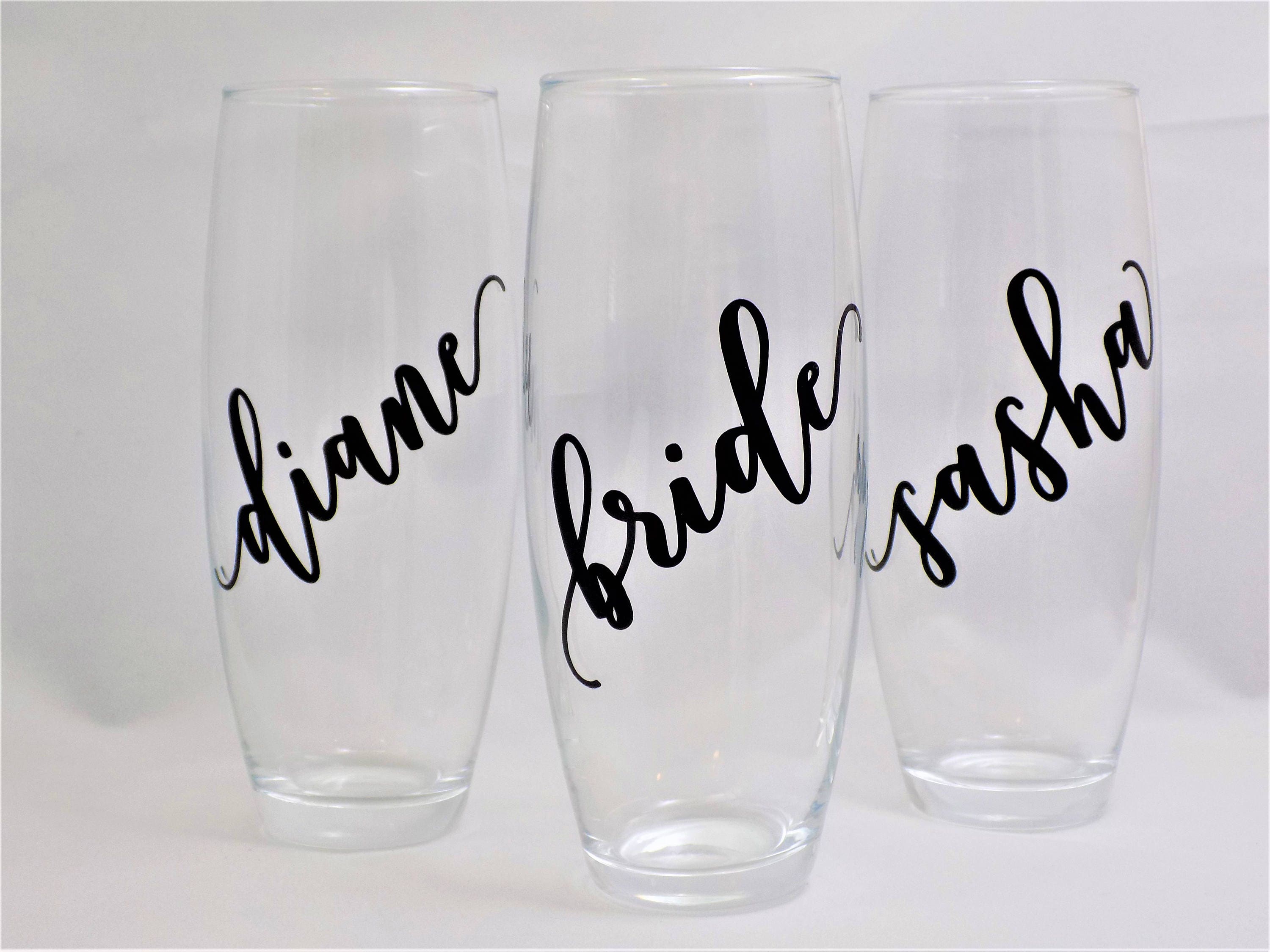 Personalized Stemless Champagne/Mimosa Flute/Glass
