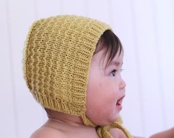 Baby bonnet knitting pattern "Astrid" - pdf download - baby hat pattern - simple knitting pattern- Kyse oppskrift-