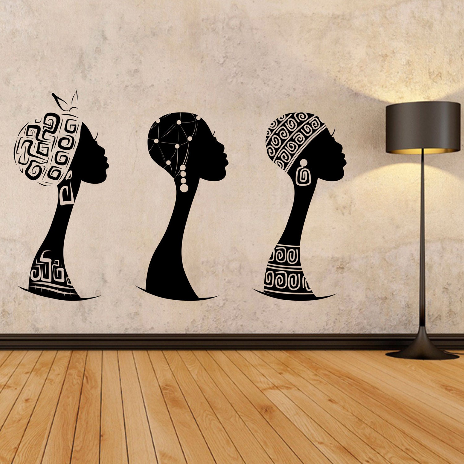African women wall decal African woman profile wall vinyl