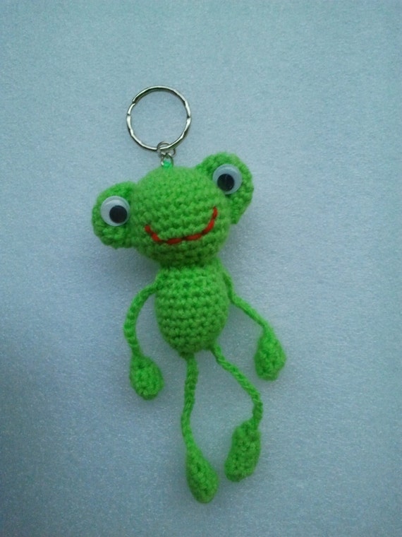Crochet Keychain Frog Amigurumi Frog Stuffed Frog Crochet