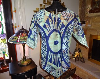Woman's Original Design Tribal Batik Tunic size Medium