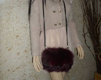 100% fox fur shoulder bag