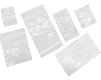 600 Ziplock Bags 6 Assorted Sizes Clear 2mil Baggies 1.5x2 2x2 2x3 3x3 3x4 3x5 (LZ 1.2 FRE)
