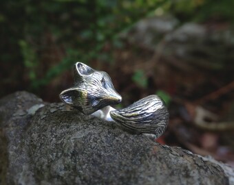 Fox ring | Silver ring | Nature ring | Fox jewelry | Fox tail | Adjustable ring | Animal ring | Wanderlust gift