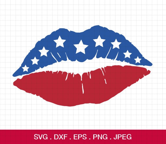 Download Flag Lips Svg American Flag Lip SVG 4th of July svg