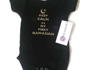 Keep Calm It's My First Ramadan, Muslim Baby Bodysuit