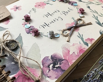 Handmade Personalised Memory Book/ Scrapbook/ Photo Album/ Guestbook/ A4 Luxury/ any message printed