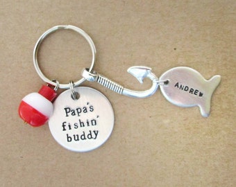 Fathers day gift - greatest catch keychain - fathers day gift for grandpa - fathers day gift from kids - fish keychain with kid names