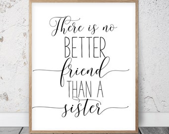 calligraphy quote sister gift sister print sister poster