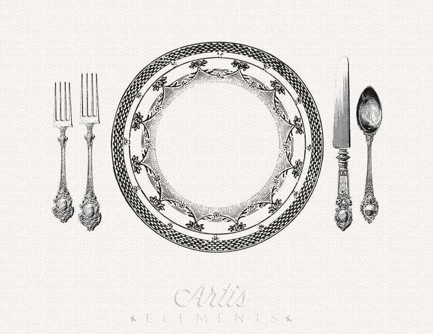 Printable Placemat Elegant Place Setting Dinner Plate Knife