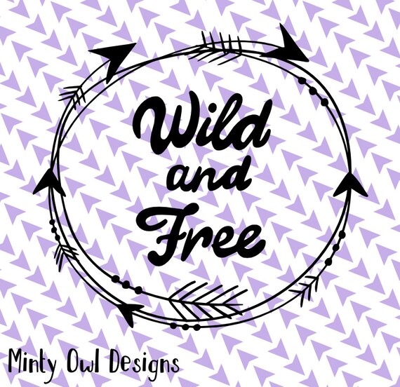 Cricut SVG PNG Wild & Free SVG Arrows Tribal Frame