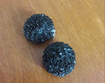 Vintage Black clip-on earrings
