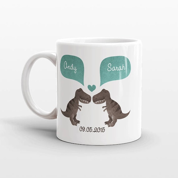 T-REX Dinosaur Mug Personalized Valentines Day Gift for Him for Her Couple Mug Unique Engagement Gift Anniversary Gift for Men Coffee Cup