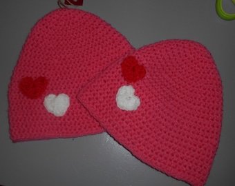 Pink Bonnet with Hearts