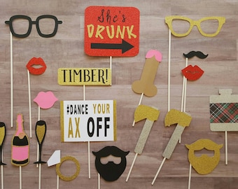 Lumberjack Inspired Bachelorette Party Photo Booth Props