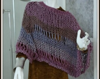 SWEATER WOMAN KNITTED Poncho Bulky