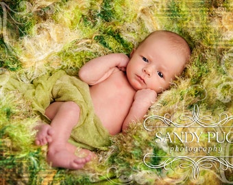 Baby Blanket Photo Props Rug. Garden Green Photography Prop for Newborns Babies Children