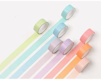 Set of 12 rolls washi tape, rainbow washi tape set, rainbow washi tape, Macaron washi tape, Colorful Washi Tape, pure color washi tape