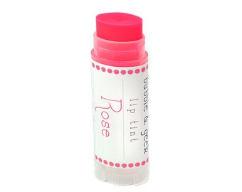 Tinted Lip Balm - "Rose" - Lip Tint in pink - Strawberry Cheesecake flavor