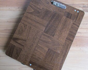 Vintage Faux Bois Clipboard with Compartment