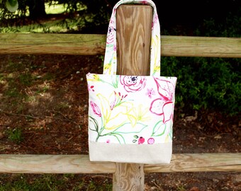 Shoulder bag Tote bag Summer bag Women Birthday gift for women bag Fabric bag Fabric handbag Floral bag Beach bag Gift for sisters gift