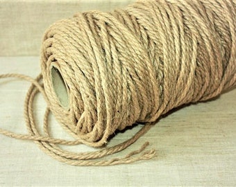 5 mm Jute Cord Natural = 65 Yards = 60 Meters - Wilde treasure - Jute Cord - Jute Macrame - Natural Color - Eco Friendly Jute Rope